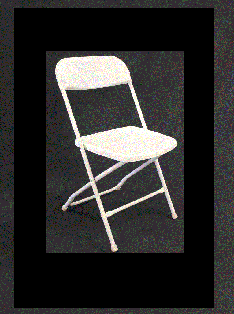 Fold-out White Chair rental in Orillia