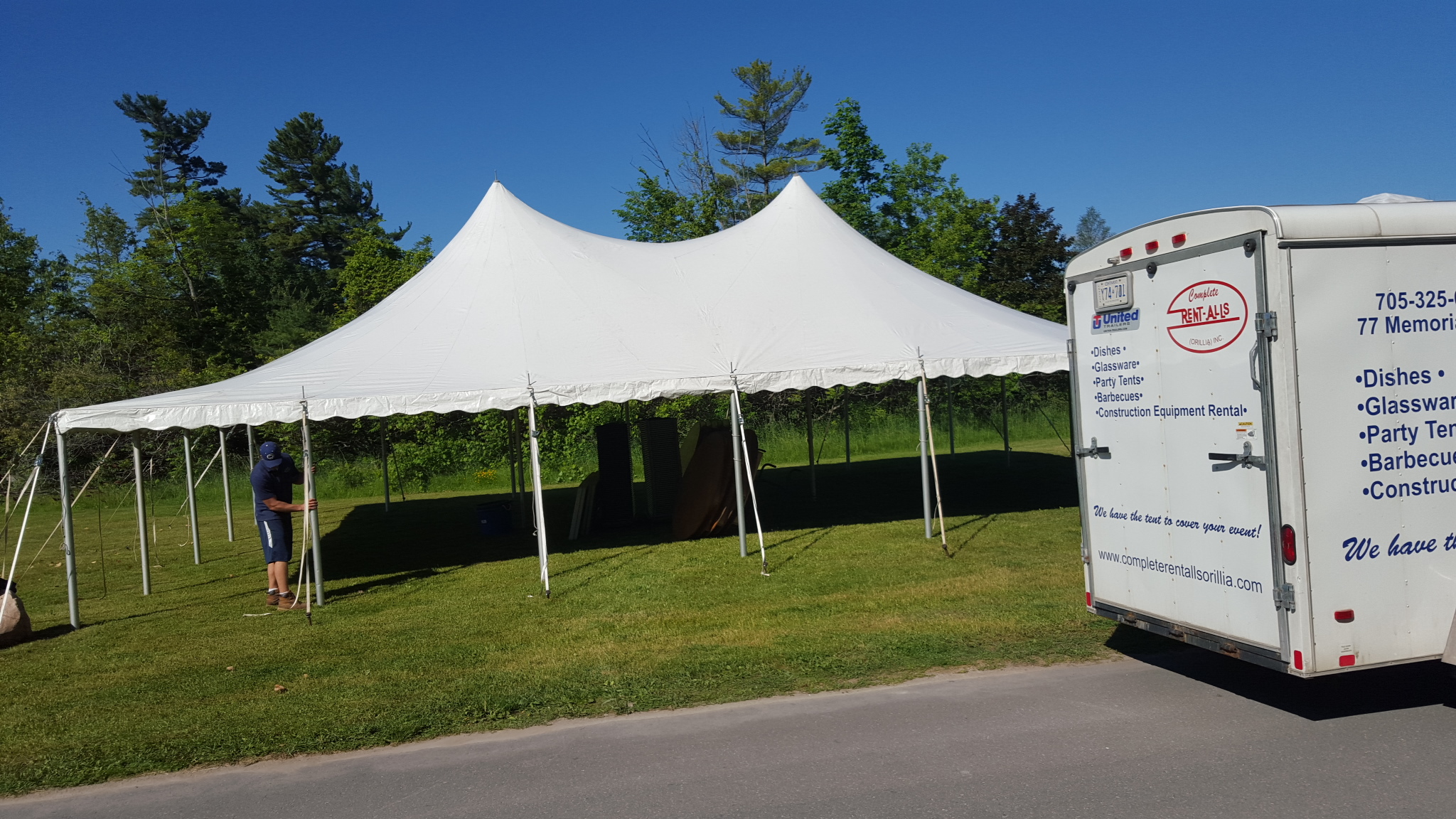 30’x45′ Pole Tent rental in Orillia